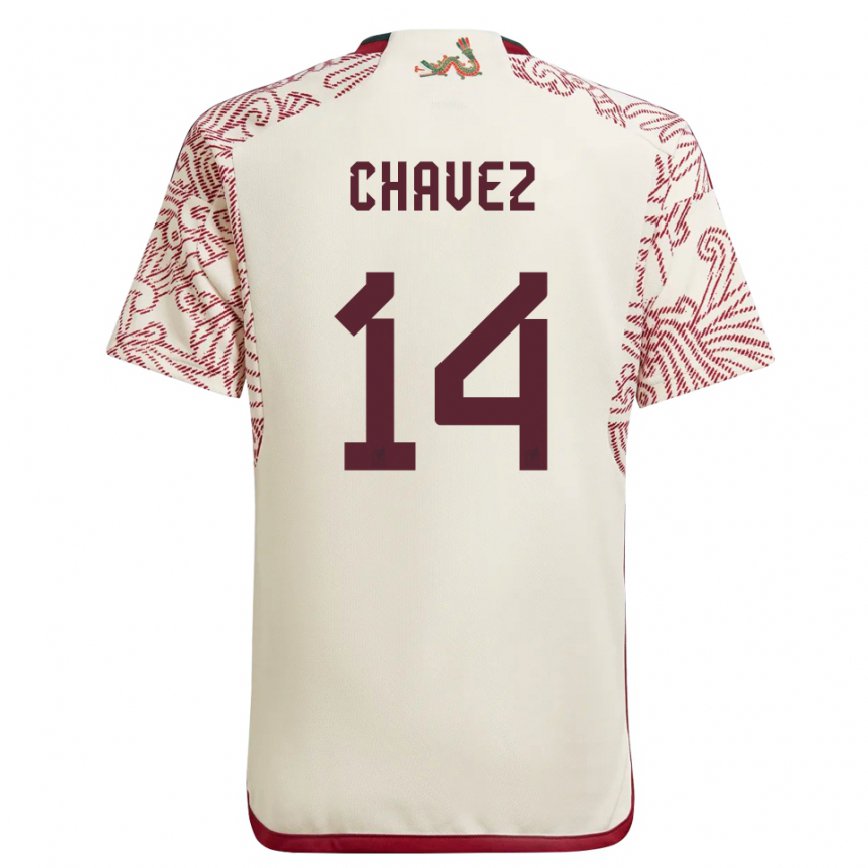 Damen Mexikanische Luis Chavez #14 Wunder Weiß Rot Auswärtstrikot Trikot 22-24 Luxemburg