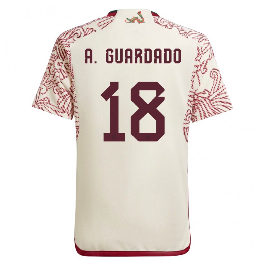 Damen Mexikanische Andres Guardado #18 Wunder Weiß Rot Auswärtstrikot Trikot 22-24 Luxemburg