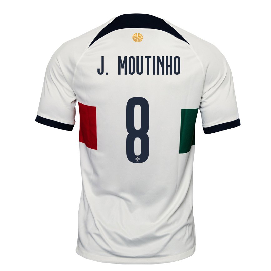 Damen Portugiesische Joao Moutinho #8 Weiß Auswärtstrikot Trikot 22-24 Luxemburg