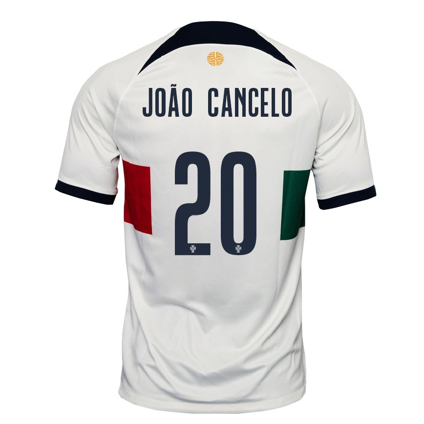Damen Portugiesische Joao Cancelo #20 Weiß Auswärtstrikot Trikot 22-24 Luxemburg