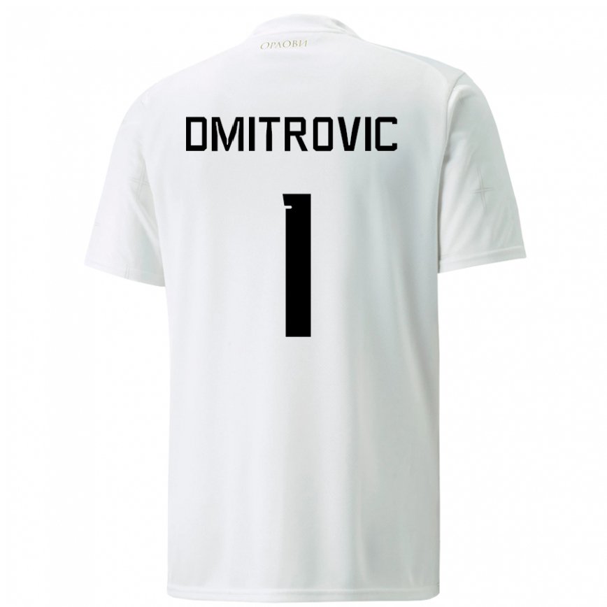 Damen Serbische Marko Dmitrovic #1 Weiß Auswärtstrikot Trikot 22-24 Luxemburg