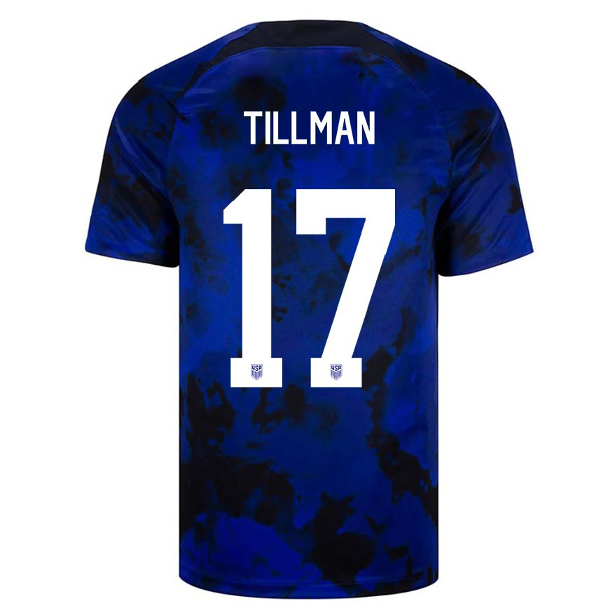 Damen Us-amerikanische Malik Tillman #17 Königsblau Auswärtstrikot Trikot 22-24 Luxemburg