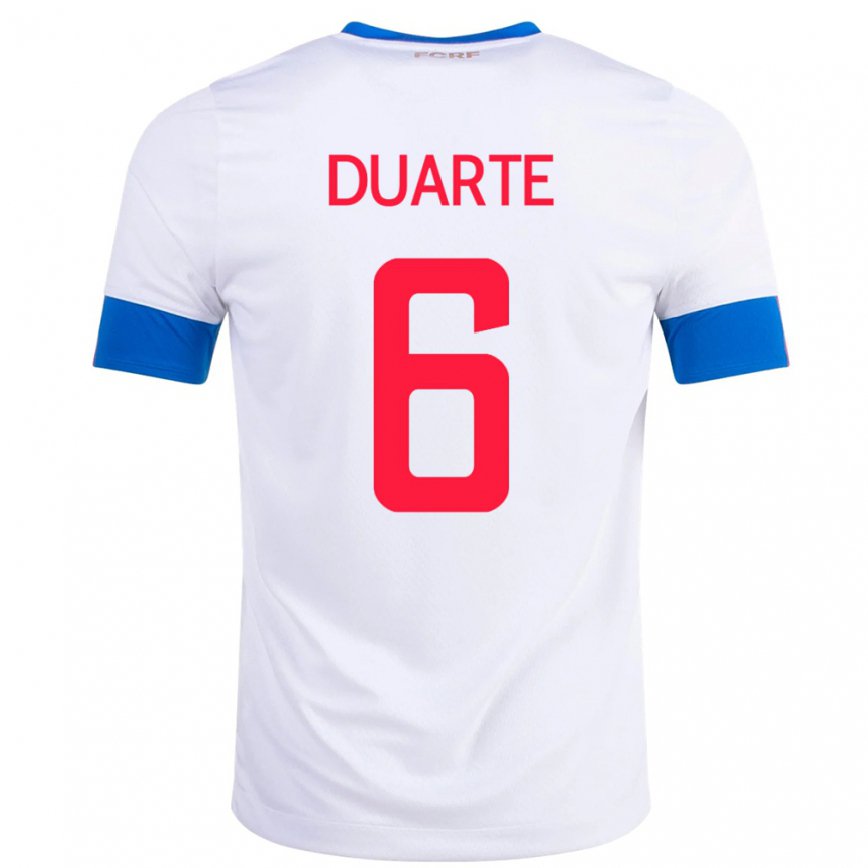 Damen Costa-ricanische Oscar Duarte #6 Weiß Auswärtstrikot Trikot 22-24 Luxemburg