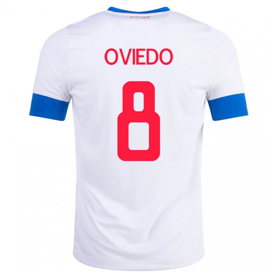 Damen Costa-ricanische Bryan Oviedo #8 Weiß Auswärtstrikot Trikot 22-24 Luxemburg