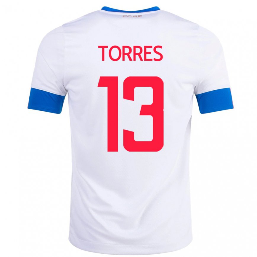 Damen Costa-ricanische Gerson Torres #13 Weiß Auswärtstrikot Trikot 22-24 Luxemburg