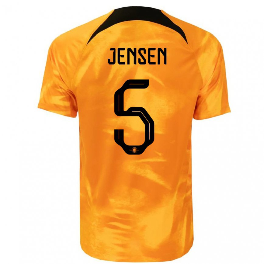 Kinder Niederländische Koen Jensen #5 Laser-orange Heimtrikot Trikot 22-24 Luxemburg