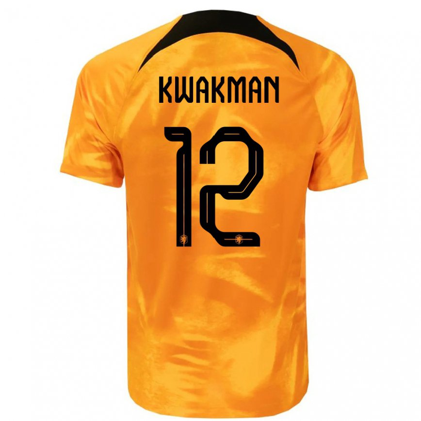 Kinder Niederländische Dave Kwakman #12 Laser-orange Heimtrikot Trikot 22-24 Luxemburg