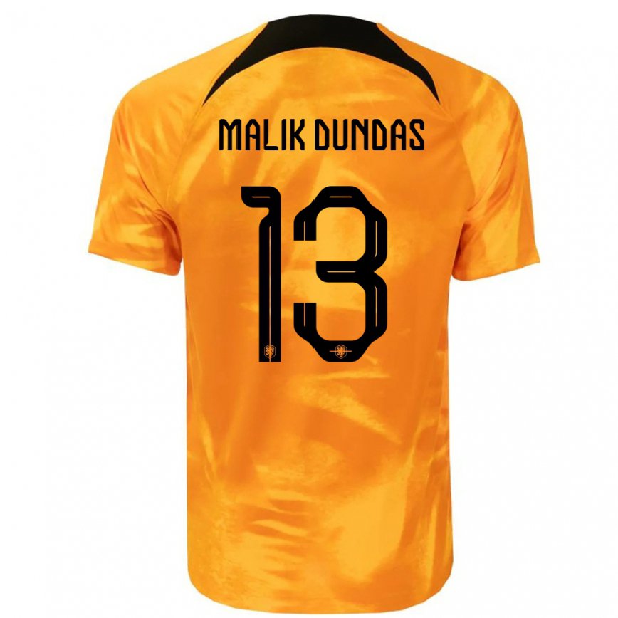 Kinder Niederländische Noa Malik Dundas #13 Laser-orange Heimtrikot Trikot 22-24 Luxemburg