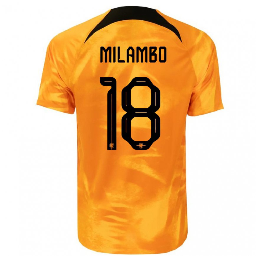 Kinder Niederländische Antoni Milambo #18 Laser-orange Heimtrikot Trikot 22-24 Luxemburg