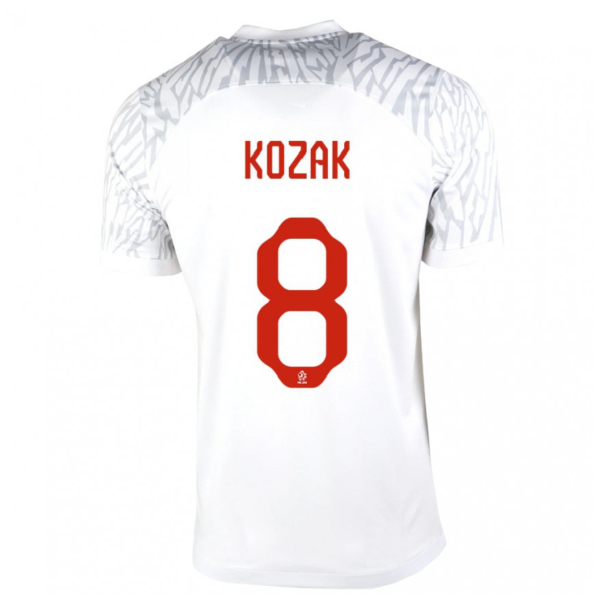 Kinder Polnische Kinga Kozak #8 Weiß Heimtrikot Trikot 22-24 Luxemburg