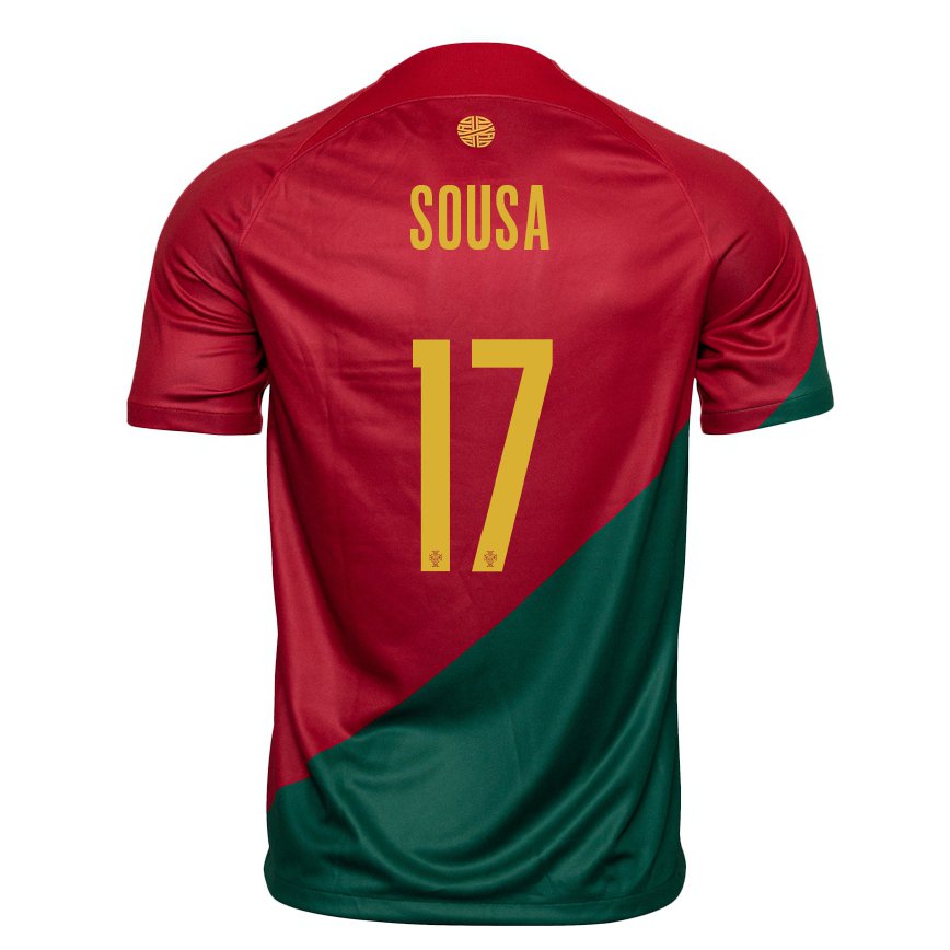 Kinder Portugiesische Vasco Sousa #17 Rot Grün Heimtrikot Trikot 22-24 Luxemburg