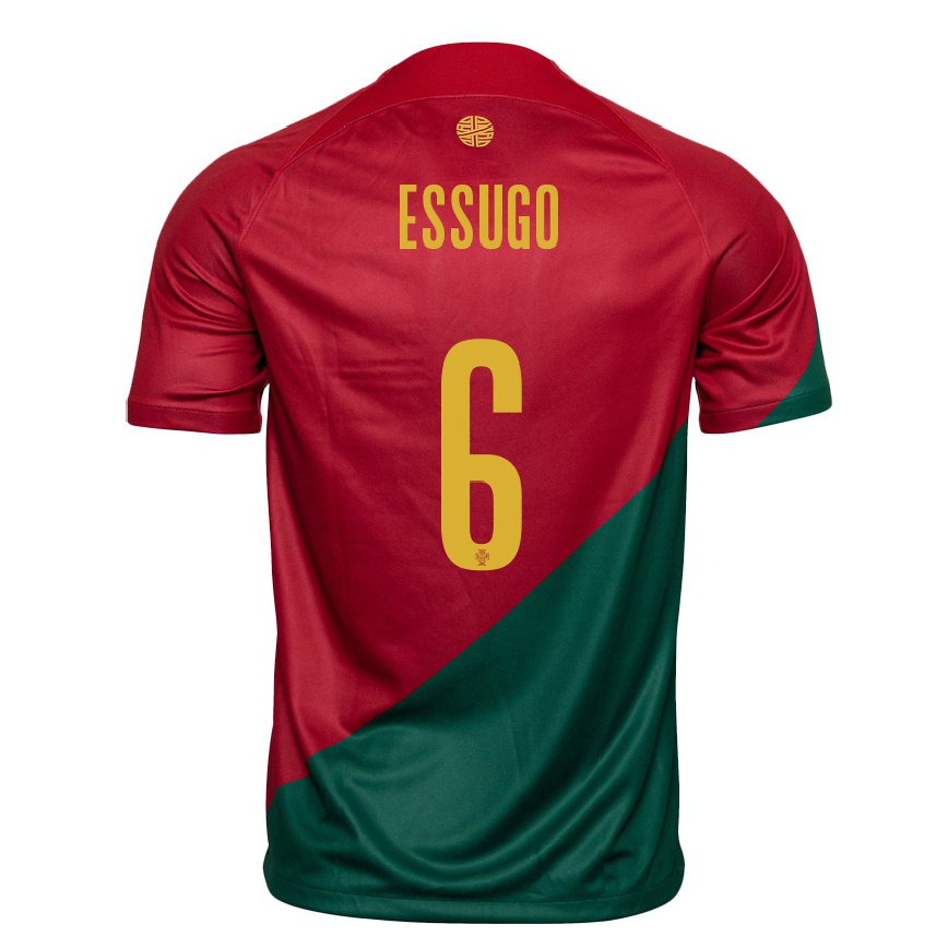 Kinder Portugiesische Dario Essugo #6 Rot Grün Heimtrikot Trikot 22-24 Luxemburg