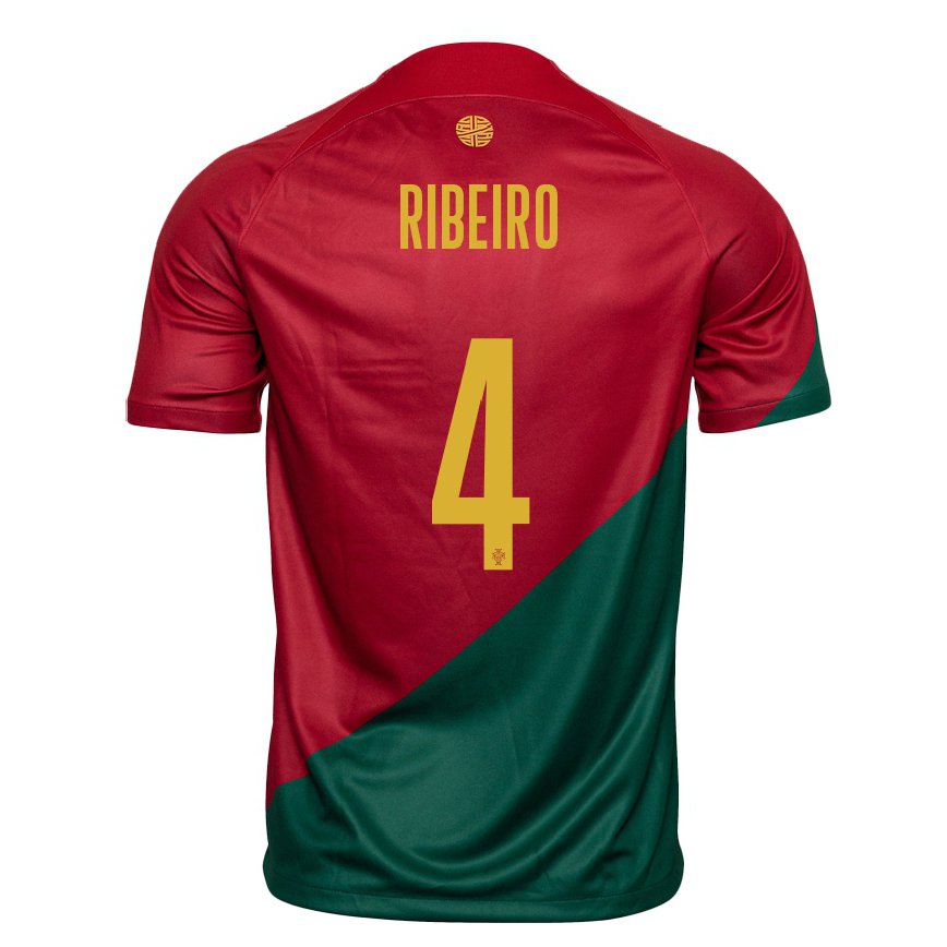 Kinder Portugiesische Ricardo Ribeiro #4 Rot Grün Heimtrikot Trikot 22-24 Luxemburg