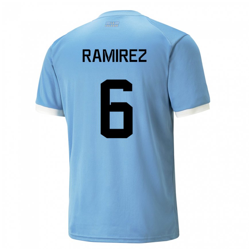 Kinder Uruguayische Sindy Ramirez #6 Blau Heimtrikot Trikot 22-24 Luxemburg