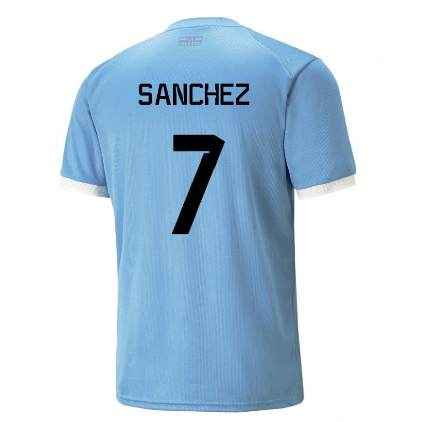 Kinder Uruguayische Renzo Sanchez #7 Blau Heimtrikot Trikot 22-24 Luxemburg