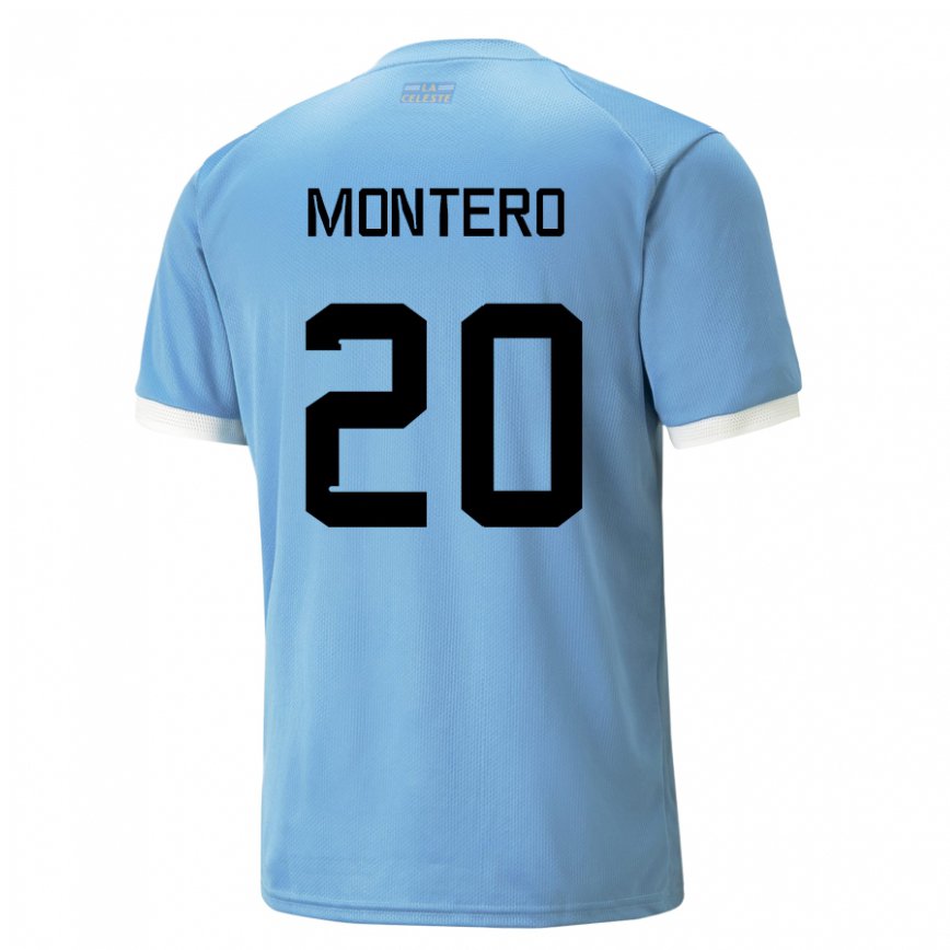 Kinder Uruguayische Alfonso Montero #20 Blau Heimtrikot Trikot 22-24 Luxemburg
