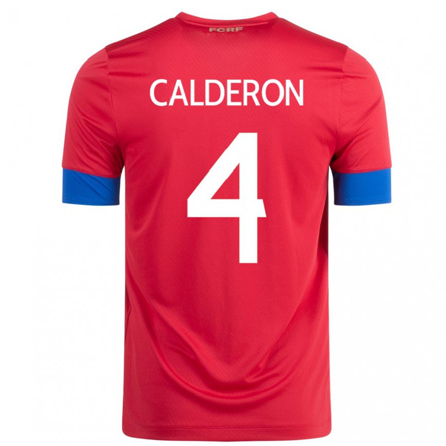 Kinder Costa-ricanische Brandon Calderon #4 Rot Heimtrikot Trikot 22-24 Luxemburg