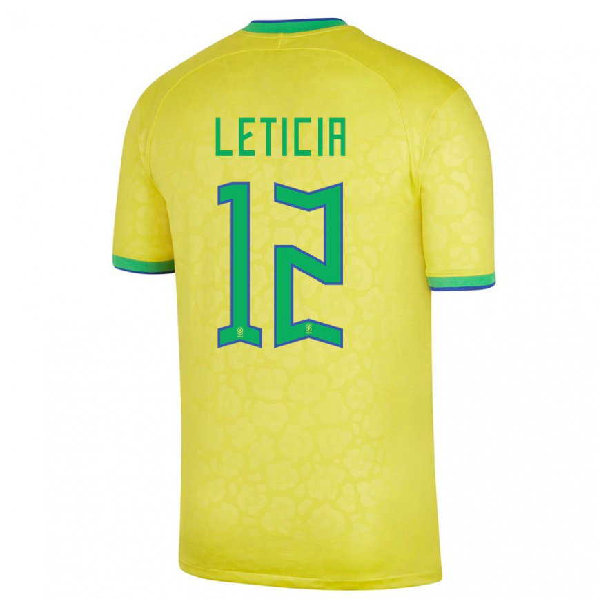 Kinder Brasilianische Leticia #12 Gelb Heimtrikot Trikot 22-24 Luxemburg