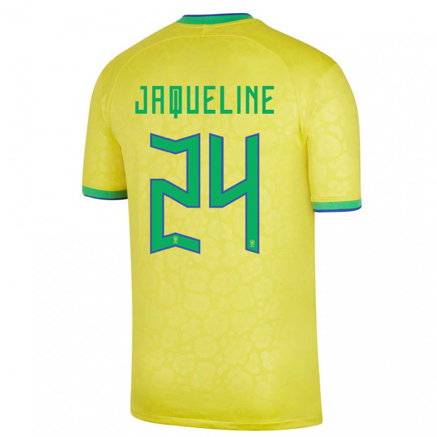 Kinder Brasilianische Jaqueline #24 Gelb Heimtrikot Trikot 22-24 Luxemburg