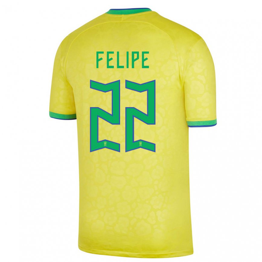 Kinder Brasilianische Cayo Felipe #22 Gelb Heimtrikot Trikot 22-24 Luxemburg