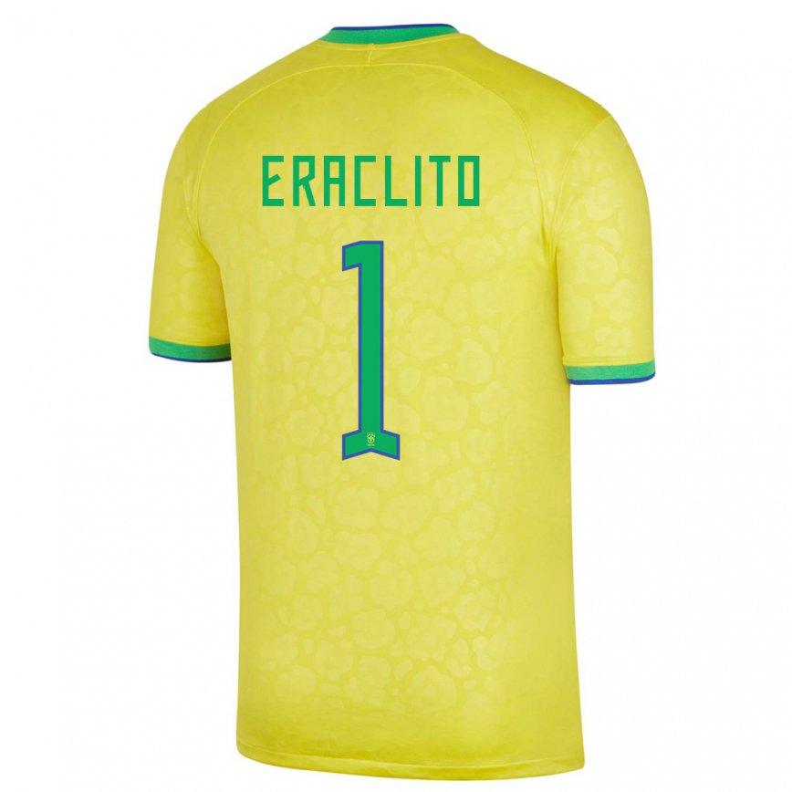 Kinder Brasilianische Marcelo Eraclito #1 Gelb Heimtrikot Trikot 22-24 Luxemburg