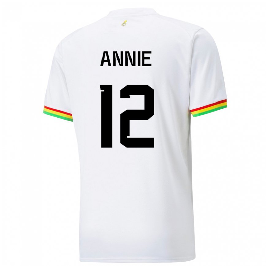 Kinder Ghanaische Henrietta Annie #12 Weiß Heimtrikot Trikot 22-24 Luxemburg