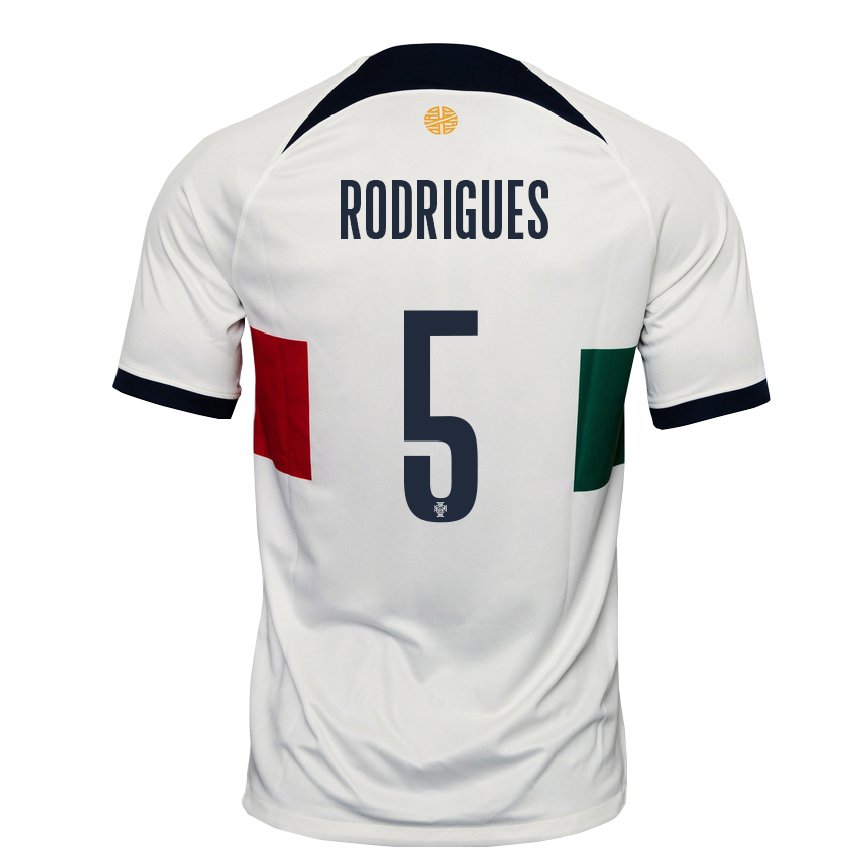 Kinder Portugiesische Rafael Rodrigues #5 Weiß Auswärtstrikot Trikot 22-24 Luxemburg