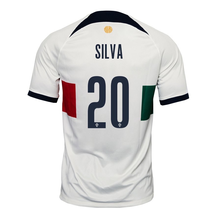 Kinder Portugiesische Fabio Silva #20 Weiß Auswärtstrikot Trikot 22-24 Luxemburg