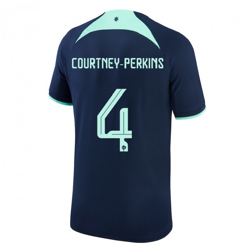 Kinder Australische Jordan Courtney Perkins #4 Dunkelblau Auswärtstrikot Trikot 22-24 Luxemburg