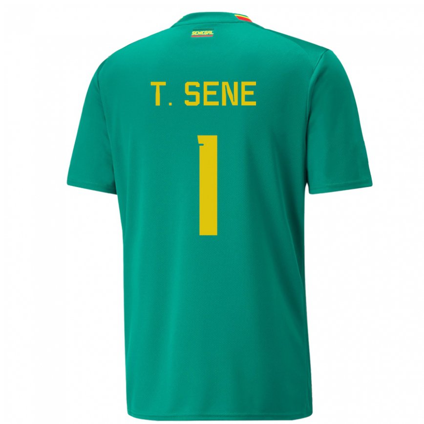 Kinder Senegalesische Thiaba Gueye Sene #1 Grün Auswärtstrikot Trikot 22-24 Luxemburg