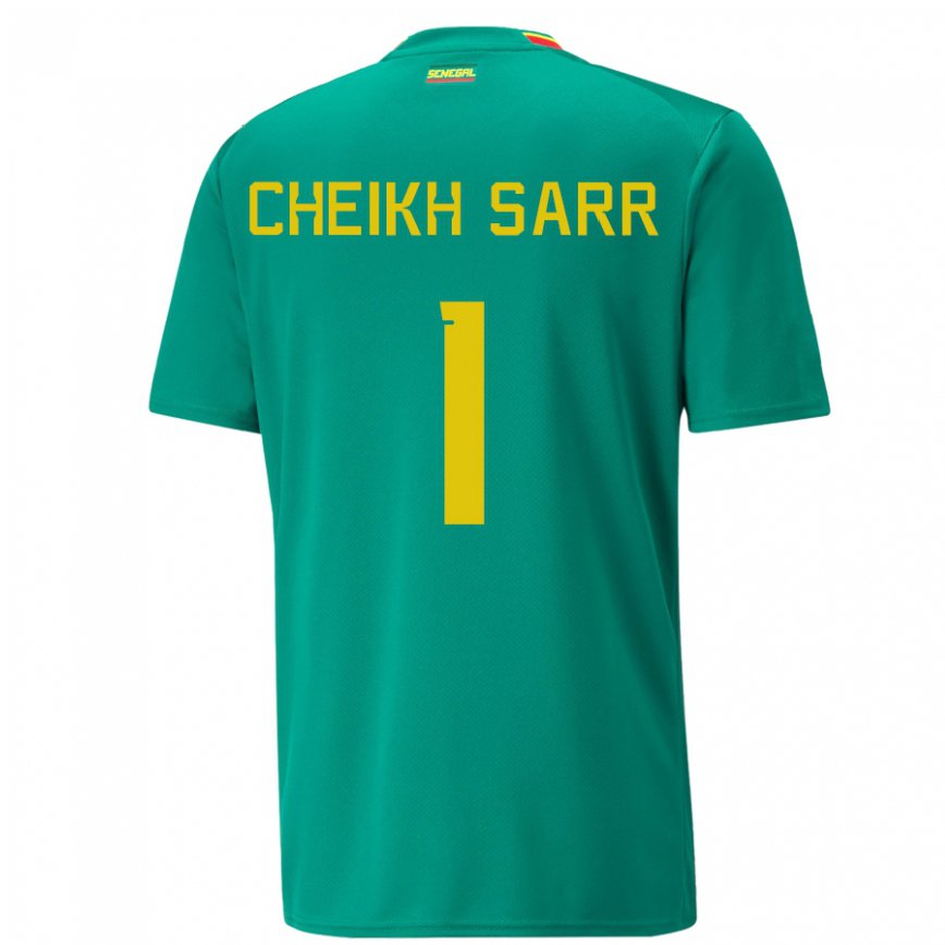 Kinder Senegalesische Cheikh Sarr #1 Grün Auswärtstrikot Trikot 22-24 Luxemburg