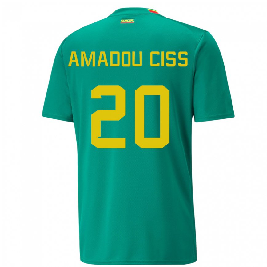 Kinder Senegalesische Amadou Ciss #20 Grün Auswärtstrikot Trikot 22-24 Luxemburg