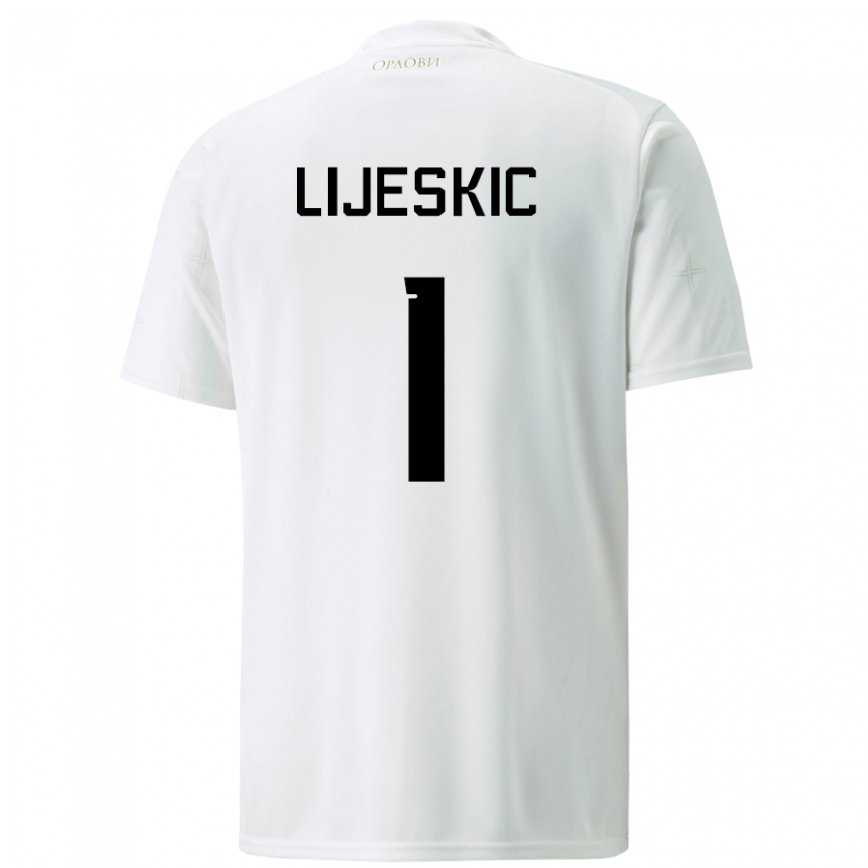 Kinder Serbische Luka Lijeskic #1 Weiß Auswärtstrikot Trikot 22-24 Luxemburg