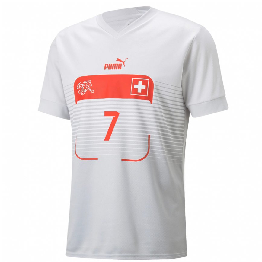 Kinder Schweizer Ronaldo Dantas Fernandes #7 Weiß Auswärtstrikot Trikot 22-24 Luxemburg