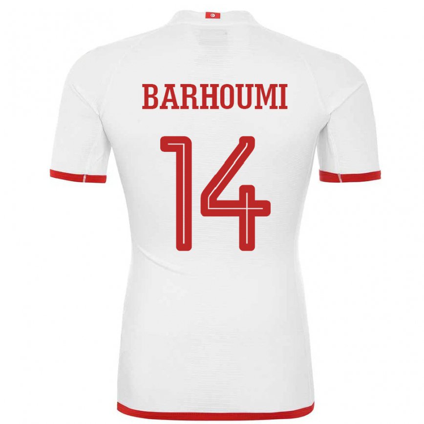 Kinder Tunesische Salah Barhoumi #14 Weiß Auswärtstrikot Trikot 22-24 Luxemburg