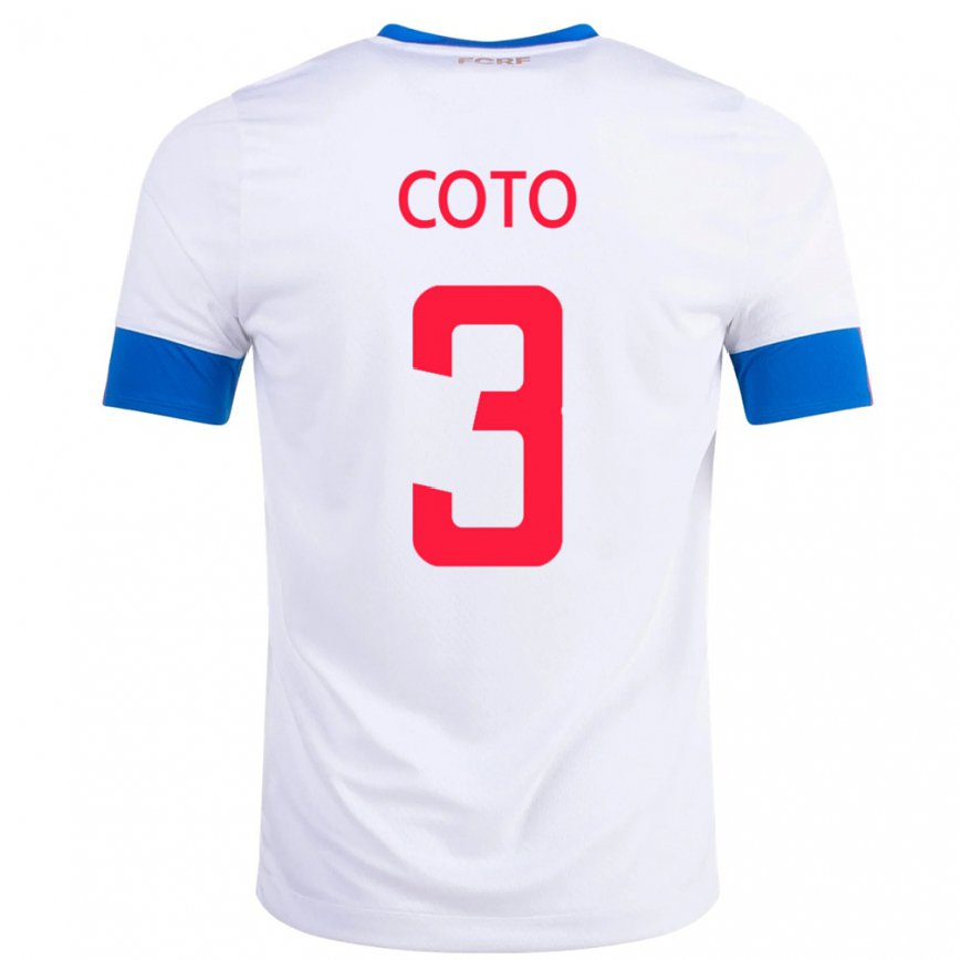 Kinder Costa-ricanische Maria Coto #3 Weiß Auswärtstrikot Trikot 22-24 Luxemburg