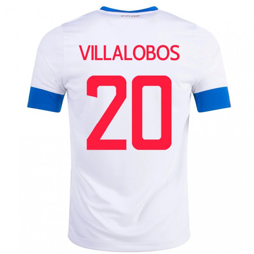 Kinder Costa-ricanische Fabiola Villalobos #20 Weiß Auswärtstrikot Trikot 22-24 Luxemburg