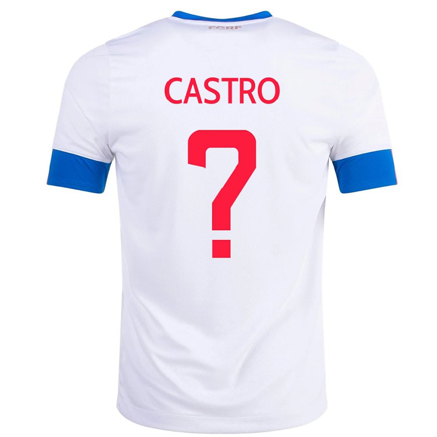 Kinder Costa-ricanische Mathias Castro #0 Weiß Auswärtstrikot Trikot 22-24 Luxemburg