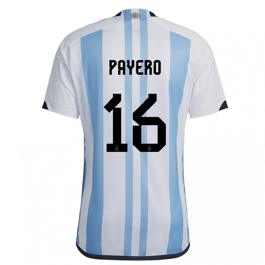 Herren Argentinische Martin Payero #16 Weiß Himmelblau Heimtrikot Trikot 22-24 Luxemburg