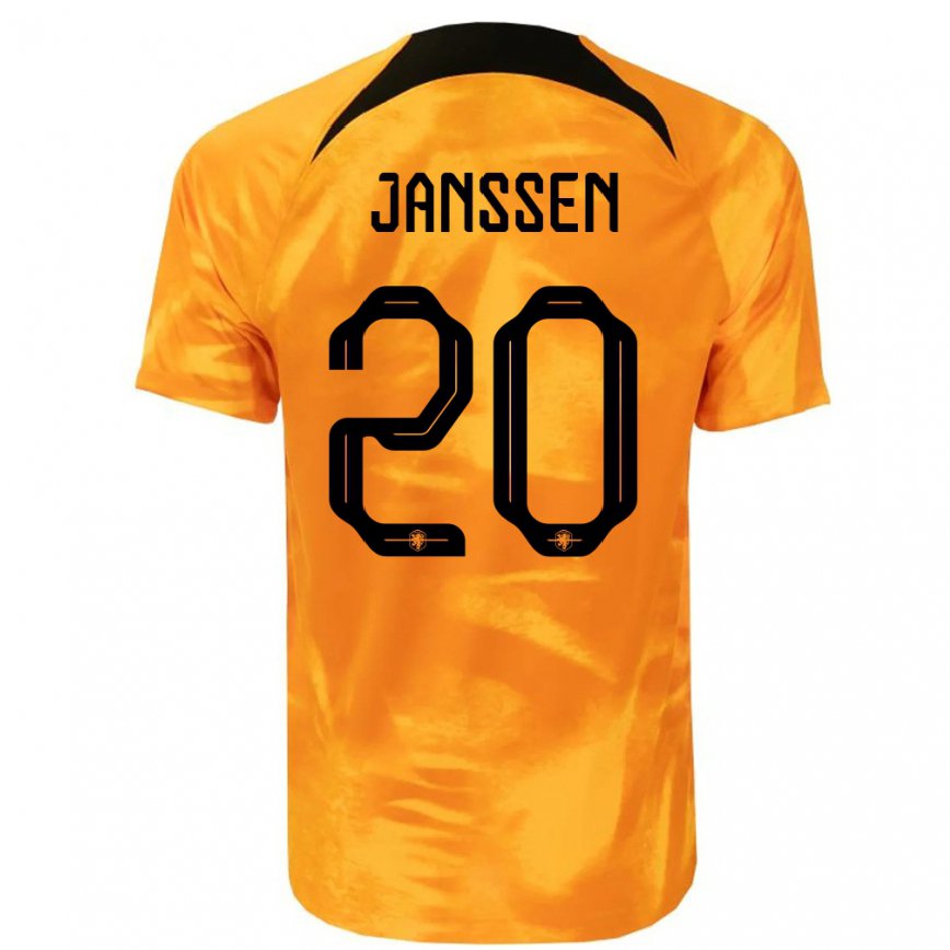 Herren Niederländische Dominique Janssen #20 Laser-orange Heimtrikot Trikot 22-24 Luxemburg