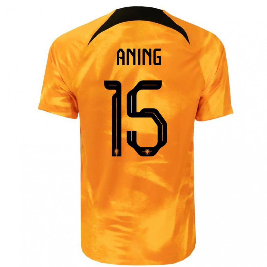 Herren Niederländische Prince Aning #15 Laser-orange Heimtrikot Trikot 22-24 Luxemburg