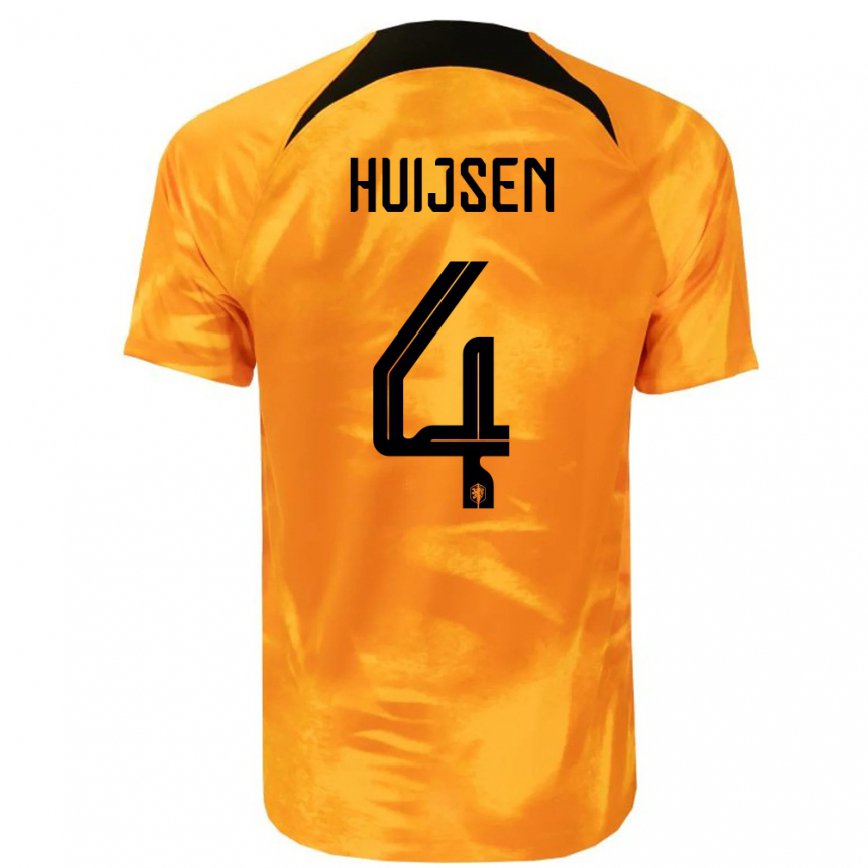 Herren Niederländische Dean Huijsen #4 Laser-orange Heimtrikot Trikot 22-24 Luxemburg