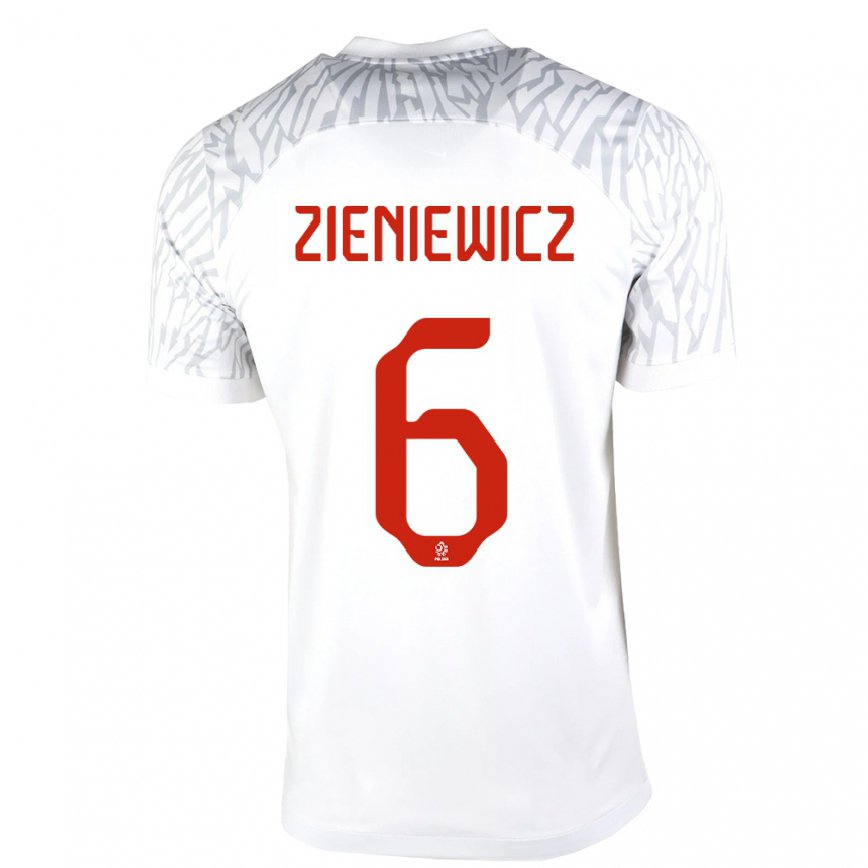 Herren Polnische Wiktoria Zieniewicz #6 Weiß Heimtrikot Trikot 22-24 Luxemburg