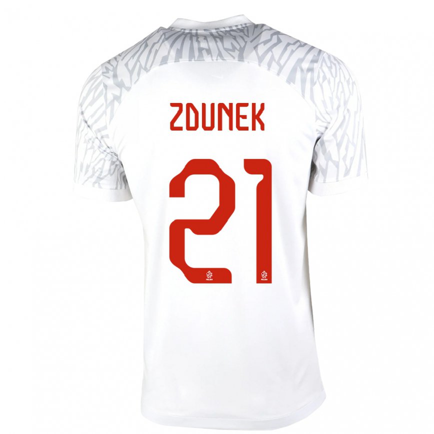 Herren Polnische Emilia Zdunek #21 Weiß Heimtrikot Trikot 22-24 Luxemburg