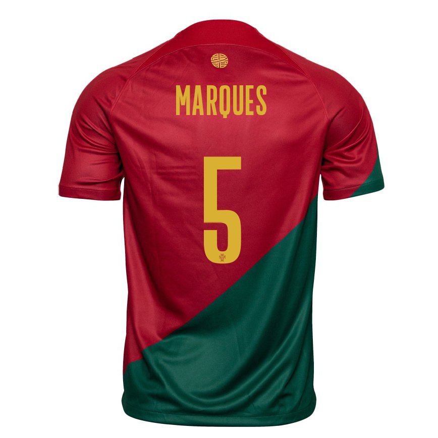 Herren Portugiesische Martim Marques #5 Rot Grün Heimtrikot Trikot 22-24 Luxemburg