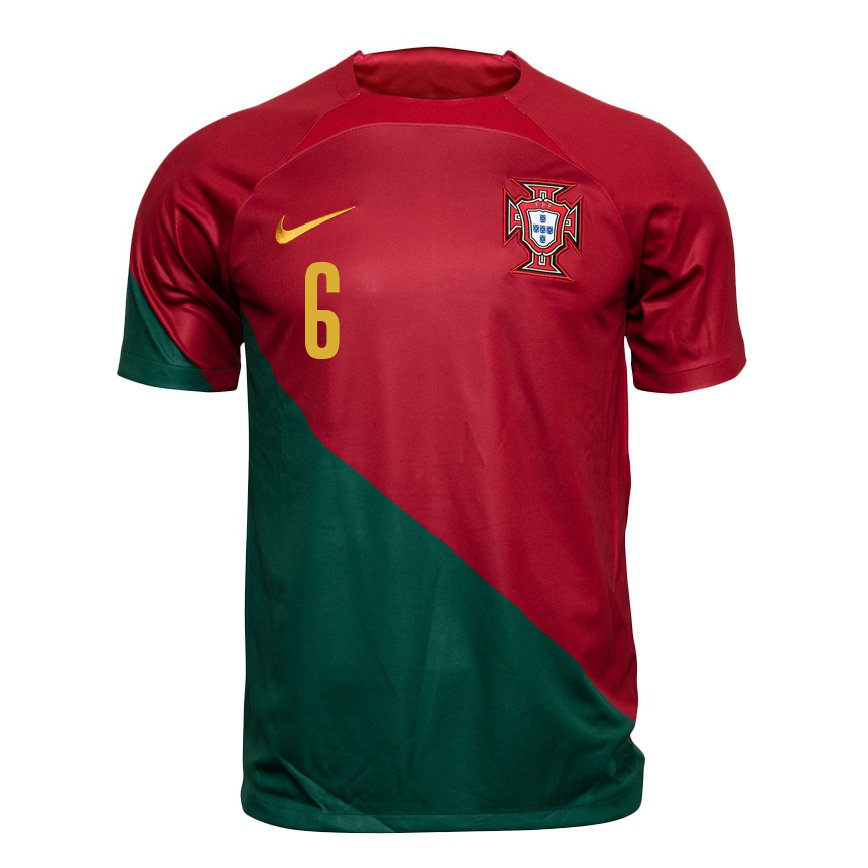 Herren Portugiesische Vasco Santos #6 Rot Grün Heimtrikot Trikot 22-24 Luxemburg