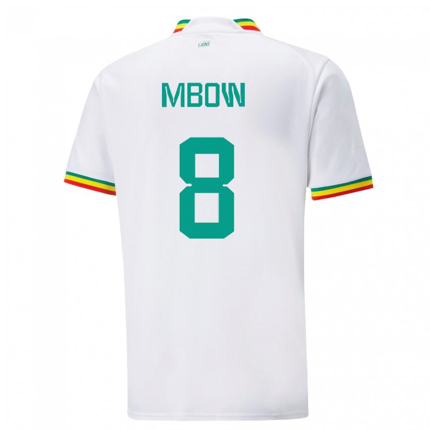 Herren Senegalesische Mamadou Mbow #8 Weiß Heimtrikot Trikot 22-24 Luxemburg