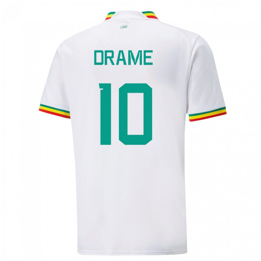 Herren Senegalesische Ibrahima Drame #10 Weiß Heimtrikot Trikot 22-24 Luxemburg