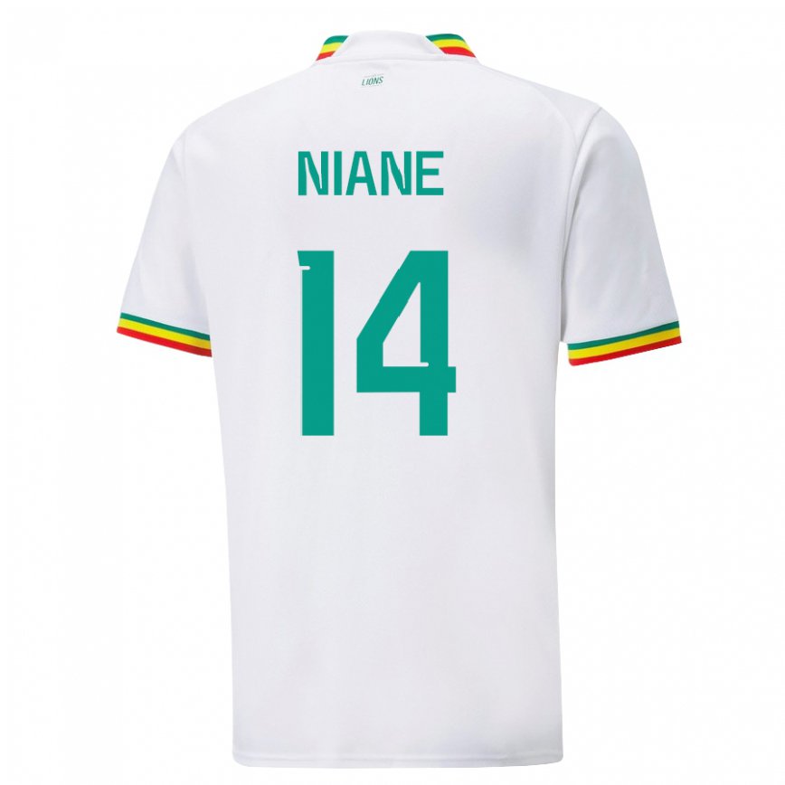 Herren Senegalesische Ibrahima Niane #14 Weiß Heimtrikot Trikot 22-24 Luxemburg