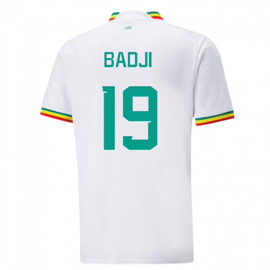 Herren Senegalesische Youssouph Badji #19 Weiß Heimtrikot Trikot 22-24 Luxemburg